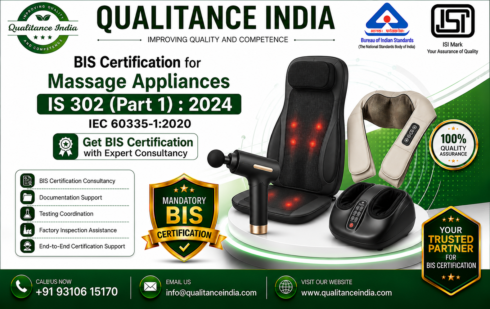 BIS Certification for Massage Appliances – IS 302 (Part 1):2024 | IEC 60335-1:2020 | Complete BIS Certification Guide for Manufacturers & Importers