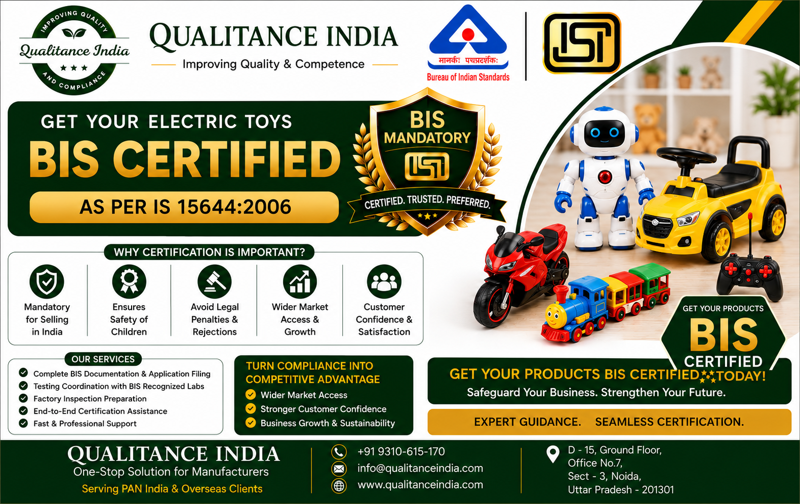 Get BIS Certification for Electric Toys as per IS 15644:2006 | ISI Mark Certification Consultant