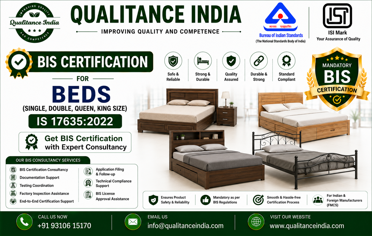 BIS Certification (ISI MARK ) Consultancy for Beds – IS 17635:2022 Complete Guide