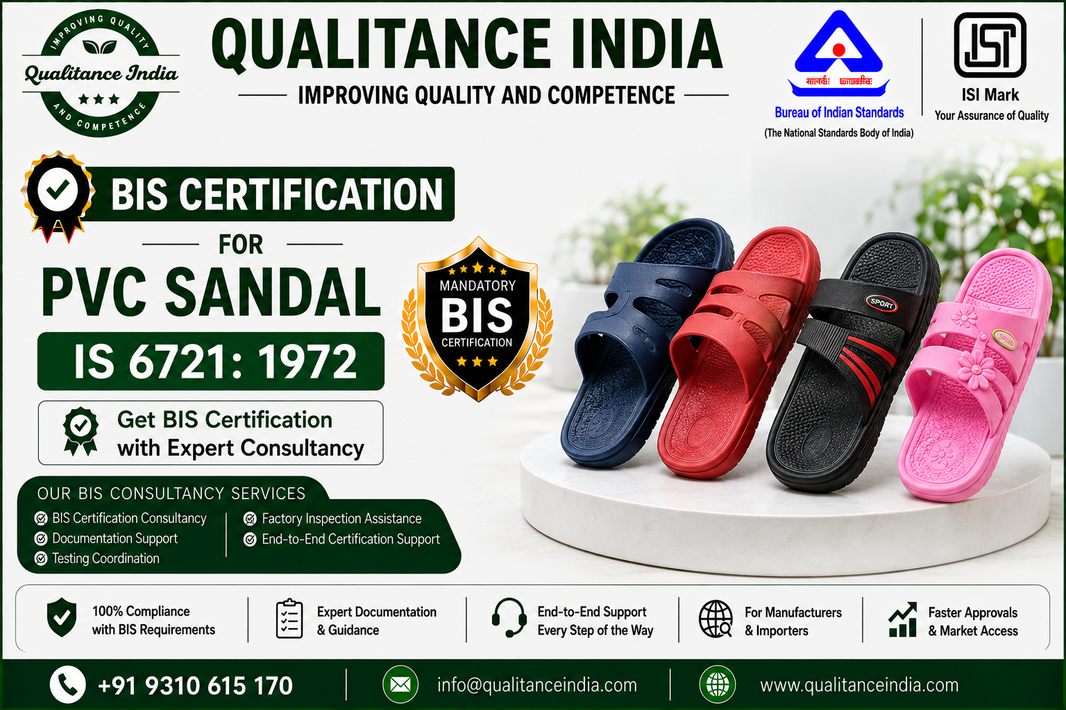 BIS Certification for PVC Sandal | IS 6721:1972 | BIS Licence & ISI Mark