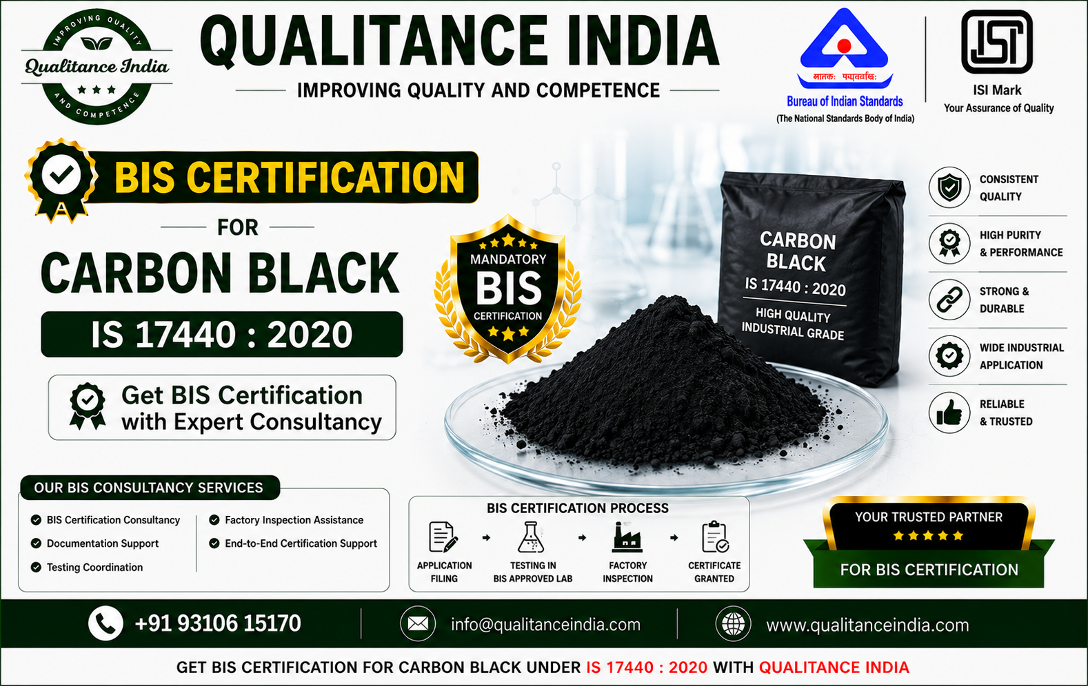 BIS Certification for Carbon Black | IS 17440:2020 | BIS Certification Consultancy