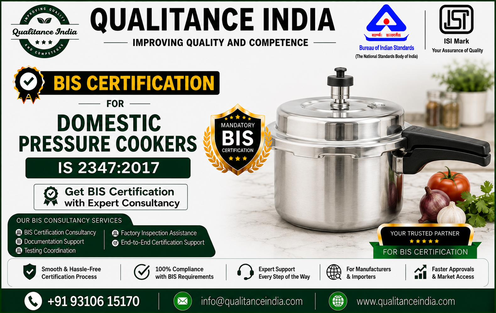BIS Certification for Domestic Pressure Cookers – IS 2347:2017 size 1000*630 px make image