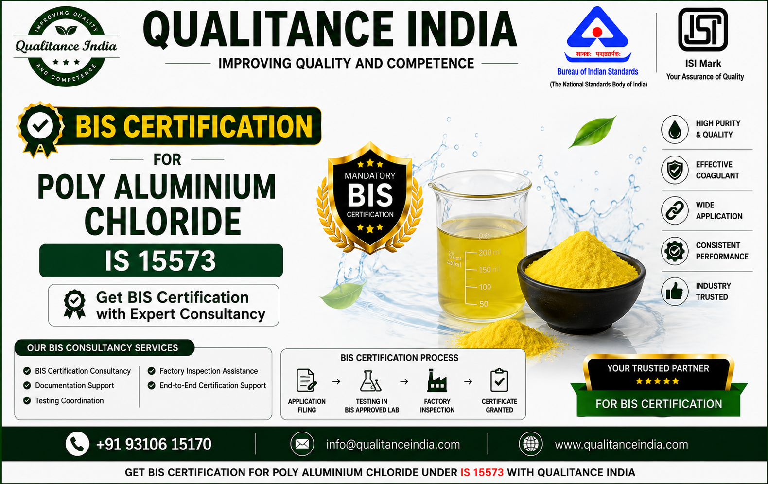 BIS Certification for Poly Aluminium Chloride | IS 15573:2018