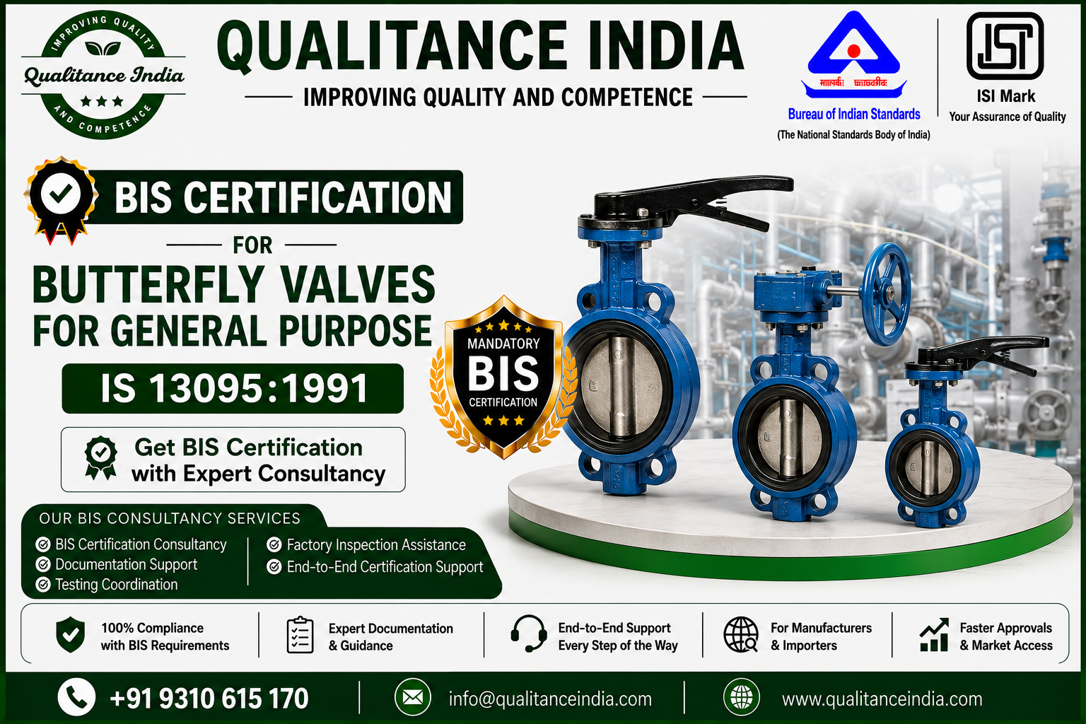 BIS Certification for Butterfly Valves for General Purposes | IS 13095:1991
