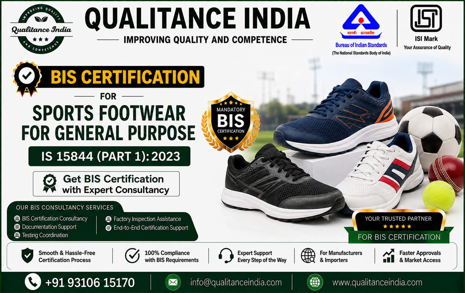 BIS Certification for Sports Footwear for General Purpose – IS 15844 (Part 1):2023