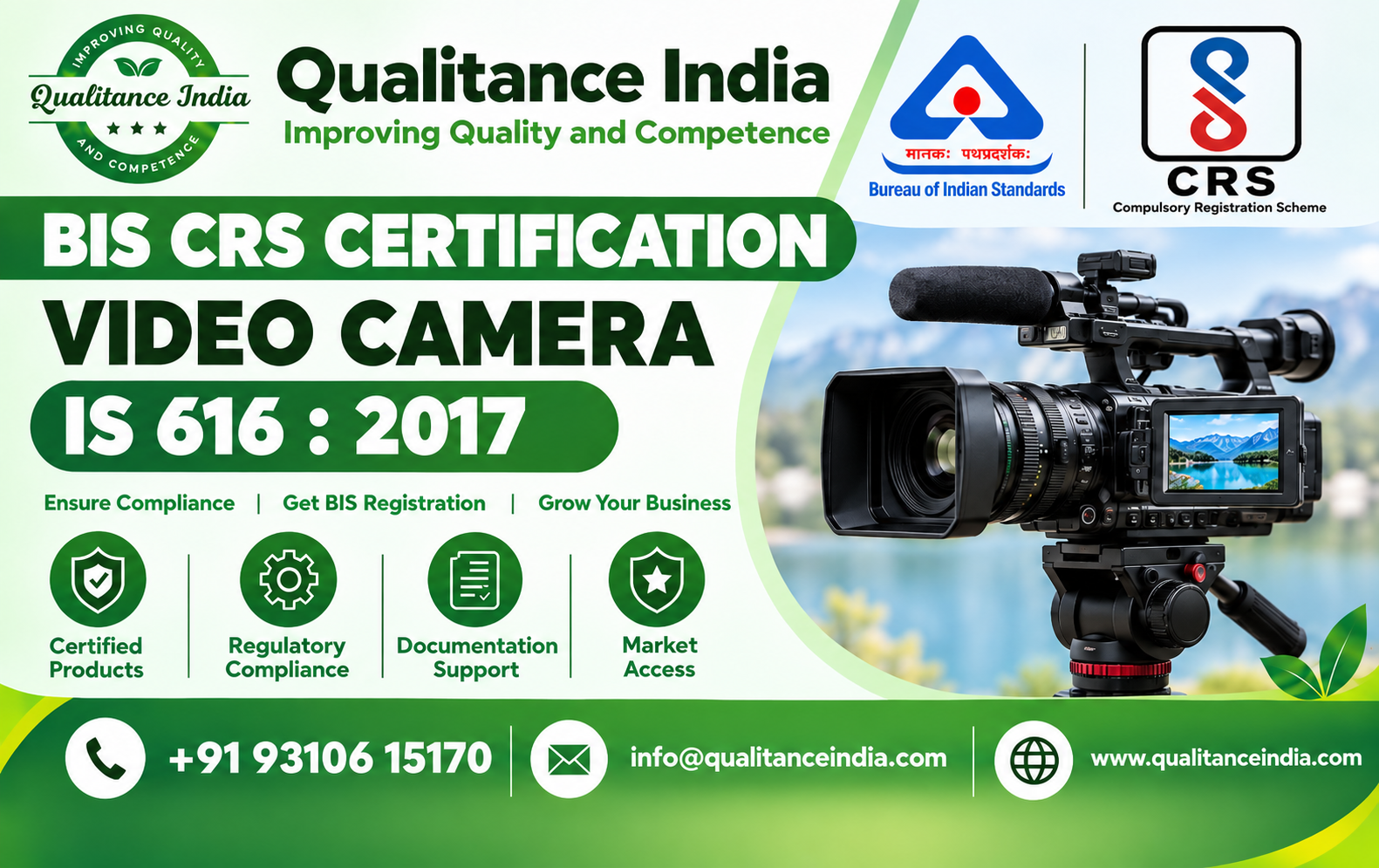 BIS CRS Certification for Video Camera | IS 616:2017 | BIS Consultancy
