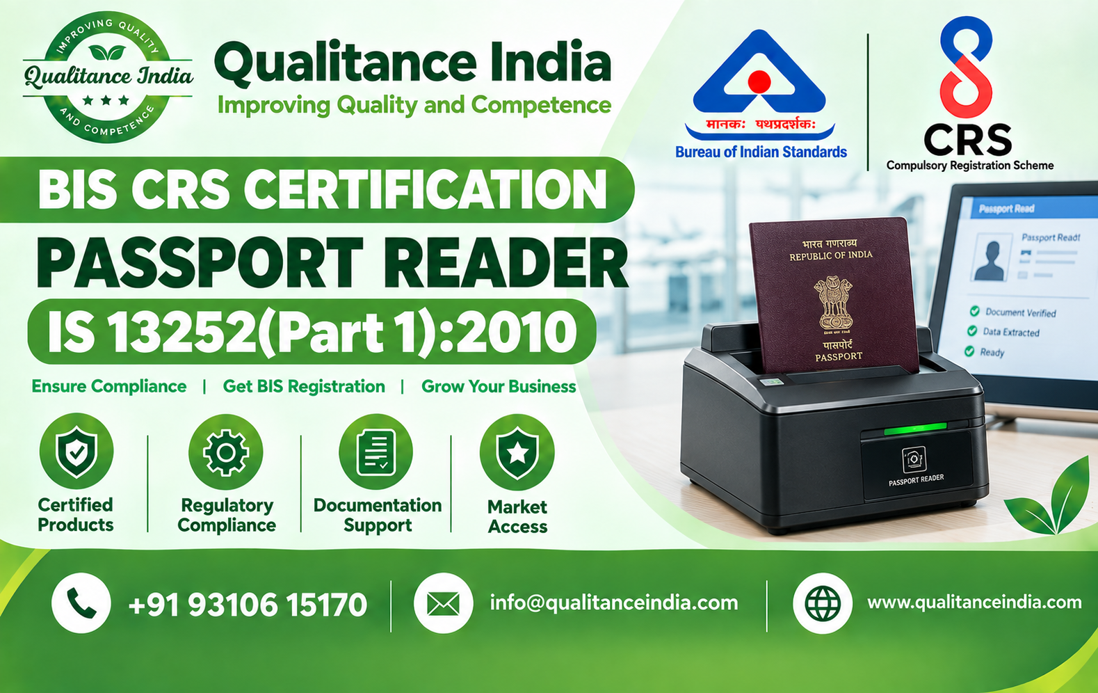 BIS CRS Certification for Passport Reader | IS 13252 (Part 1):2010 | BIS Consultancy