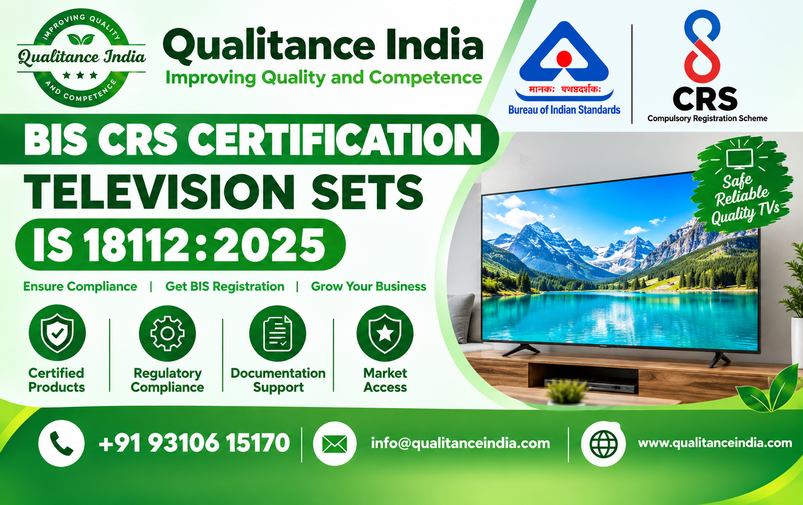 BIS CRS Certification for Television Sets | IS 18112:2025 | BIS Consultancy