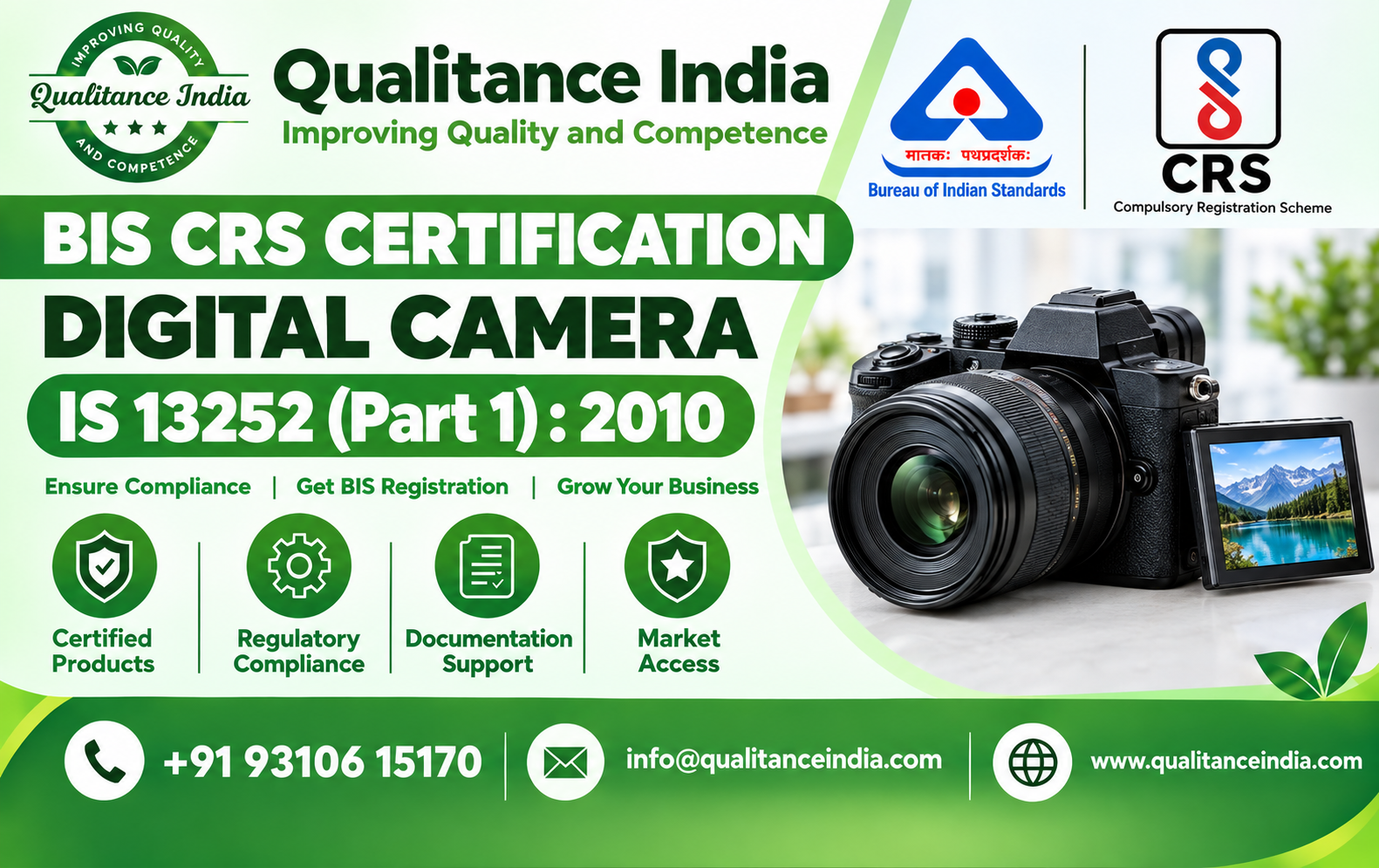 BIS CRS Certification for Digital Cameras | IS 13252 (Part 1):2010 | BIS Consultancy