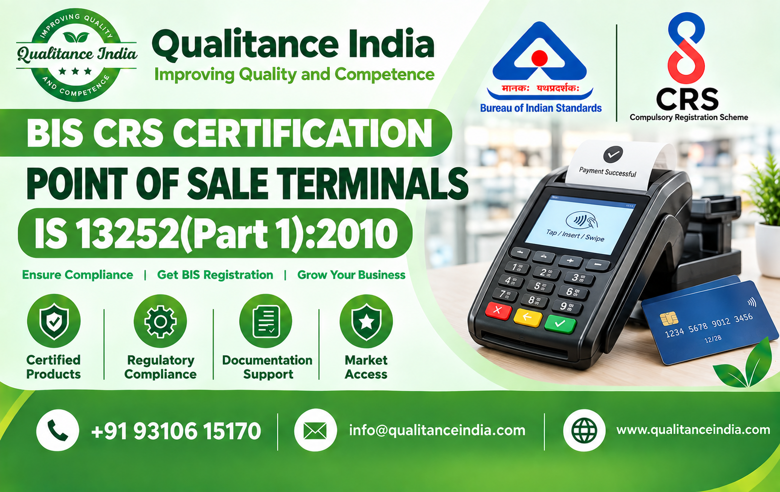 BIS CRS Certification for Point of Sale Terminals | IS 13252 (Part 1):2010 | BIS Consultancy
