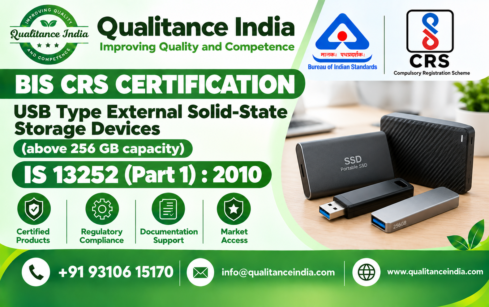 BIS CRS Certification for USB Type External Solid-State Storage Devices Above 256 GB | IS 13252 (Part 1):2010