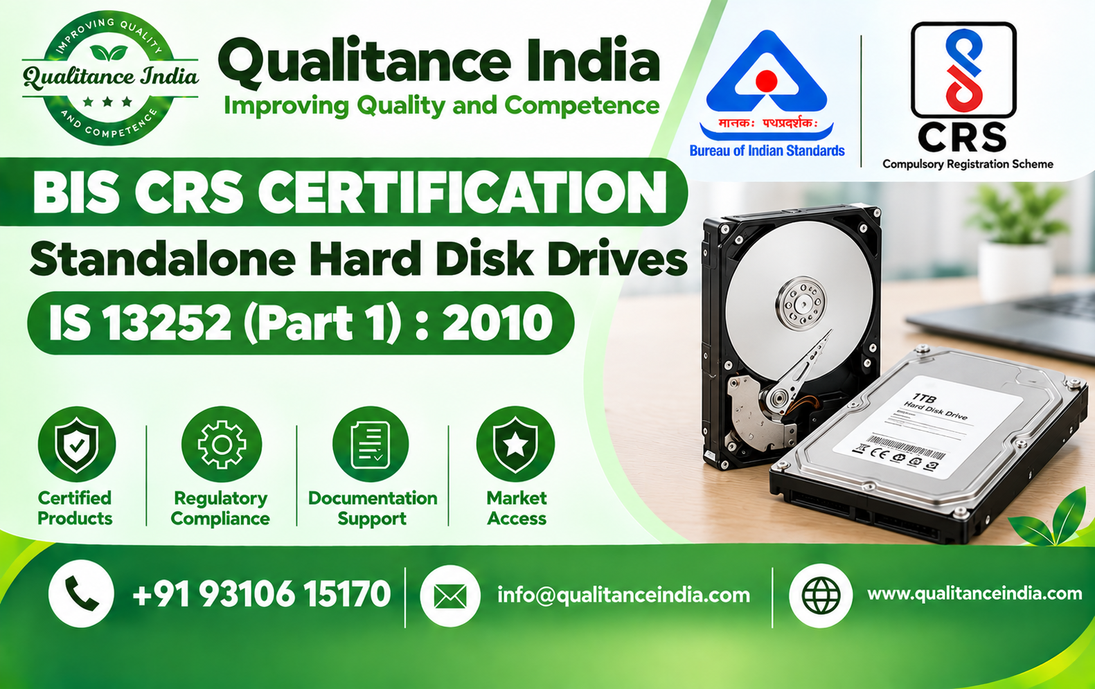 BIS CRS Certification for Standalone Hard Disk Drives | IS 13252 (Part 1):2010 | BIS Consultancy