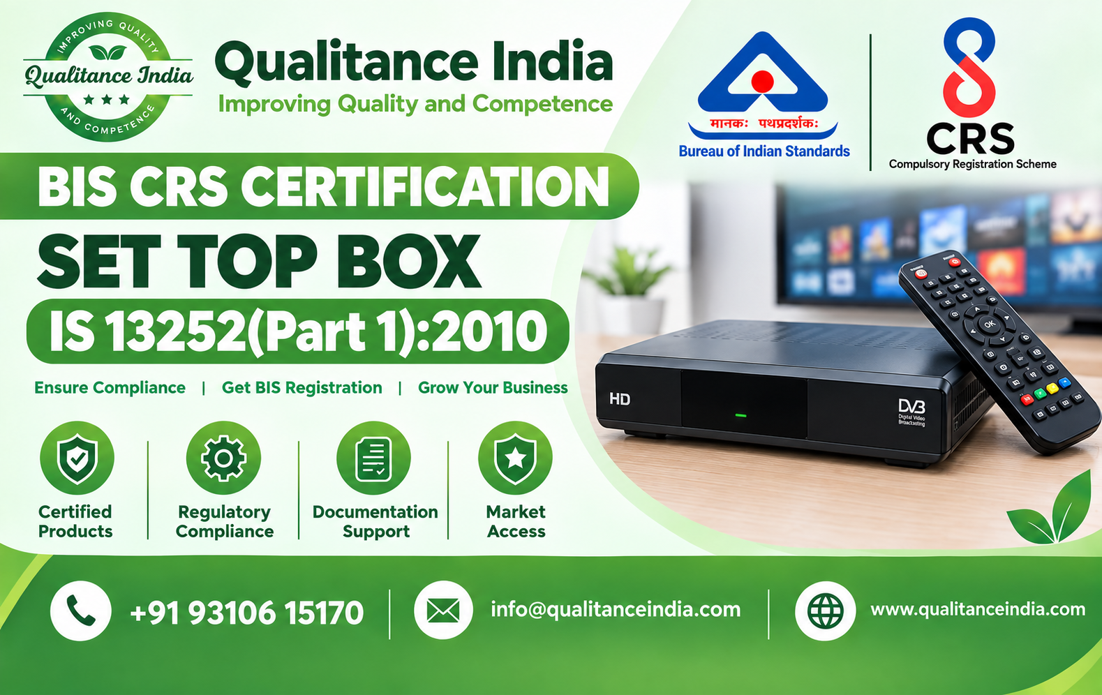 BIS CRS Certification for Set Top Box | IS 13252 (Part 1):2010 | BIS Consultancy