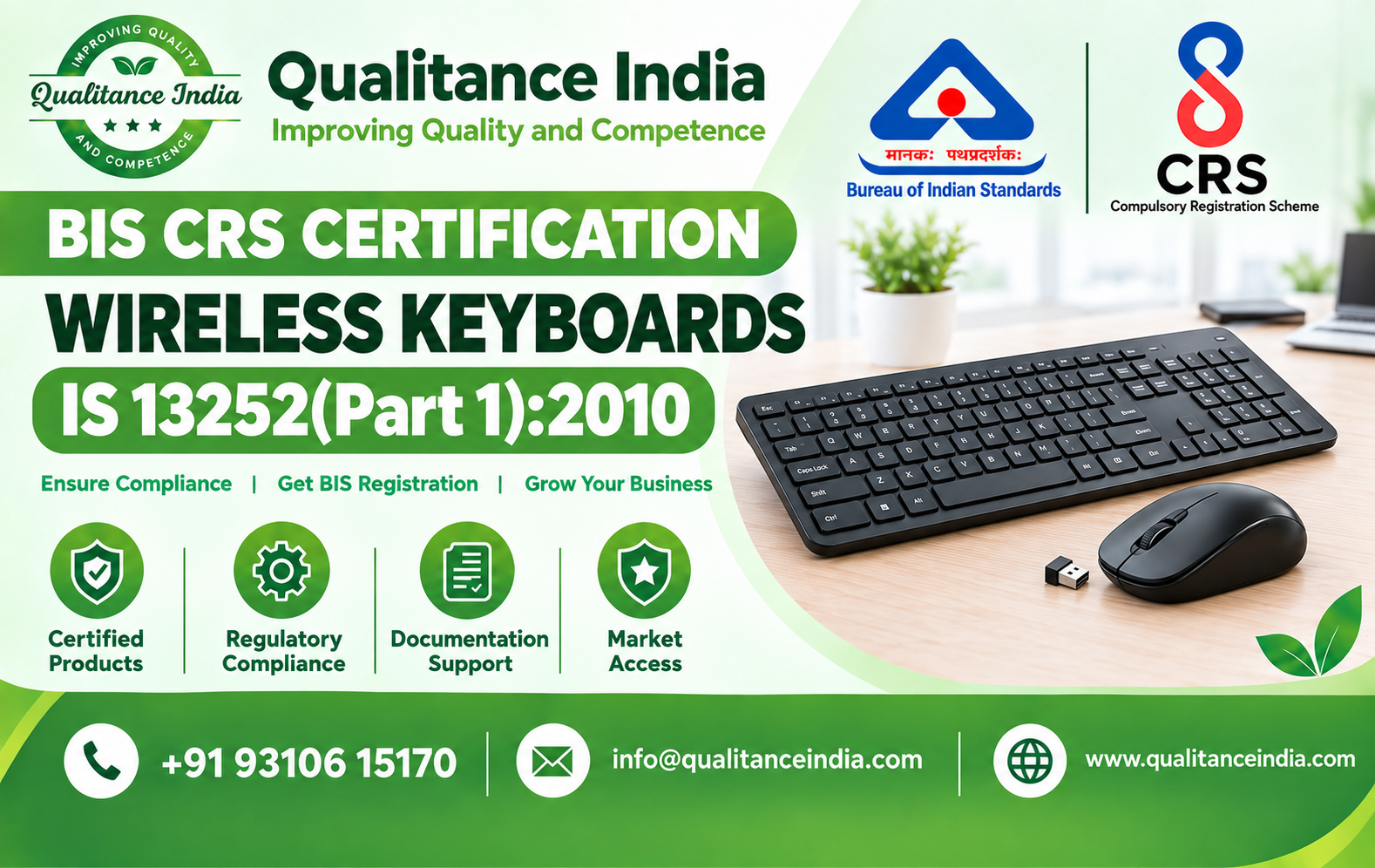 BIS CRS Certification for Wireless Keyboards | IS 13252 (Part 1):2010 | BIS Consultancy