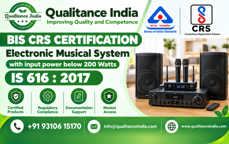 BIS CRS Certification for Electronic Musical Systems Below 200 Watts | IS 616:2017 | BIS Consul