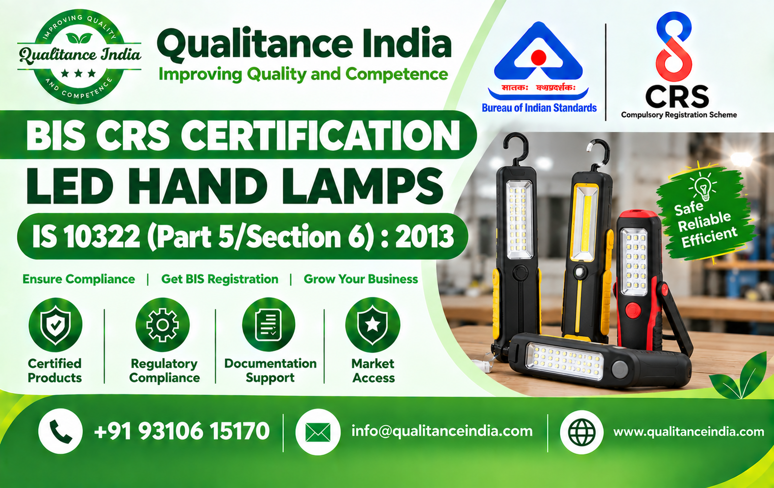 BIS CRS Certification for LED Hand Lamps | IS 10322 (Part 5/Section 6):2013 | BIS Consultancy