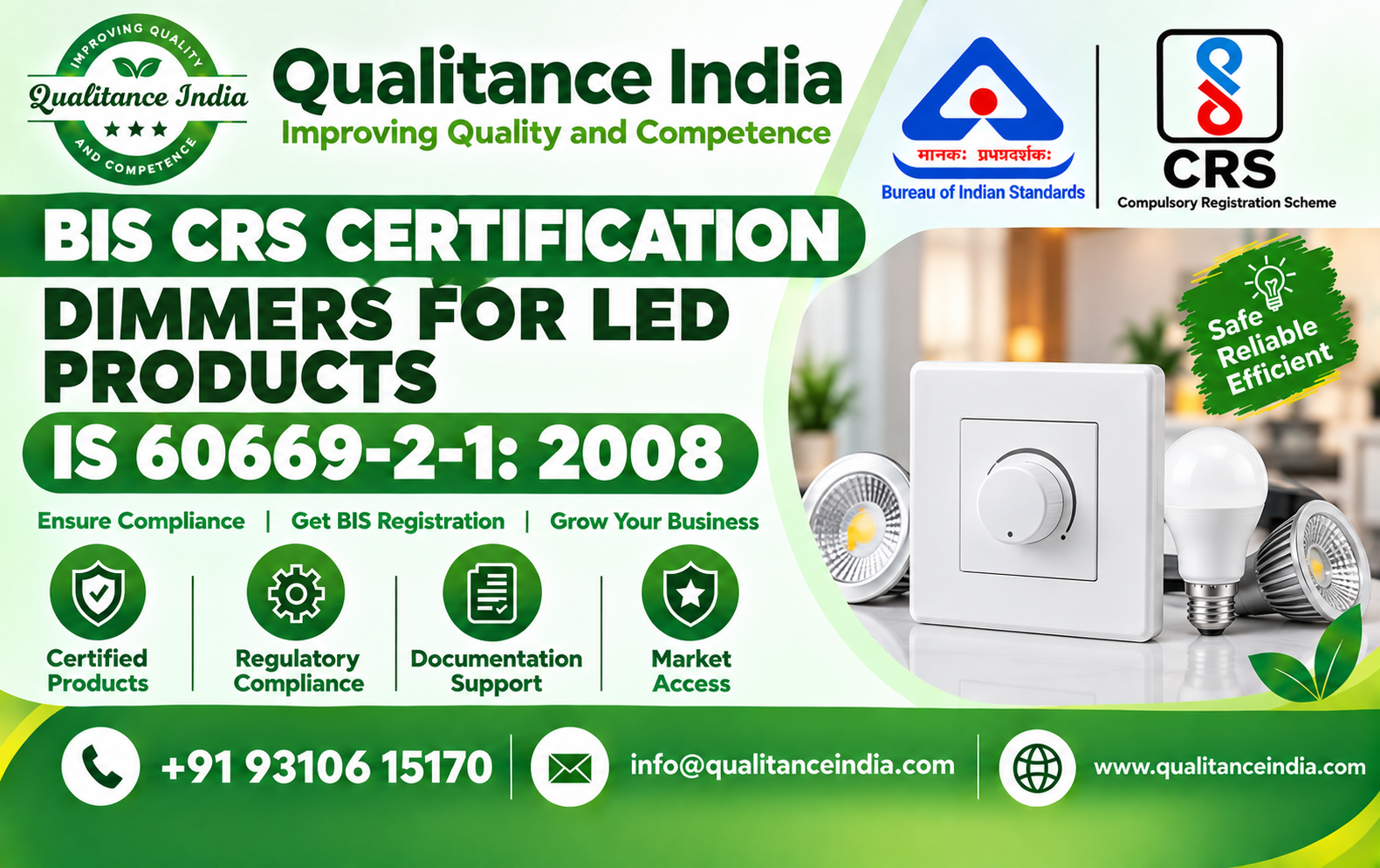 BIS CRS Certification Consultancy for Dimmers for LED Products