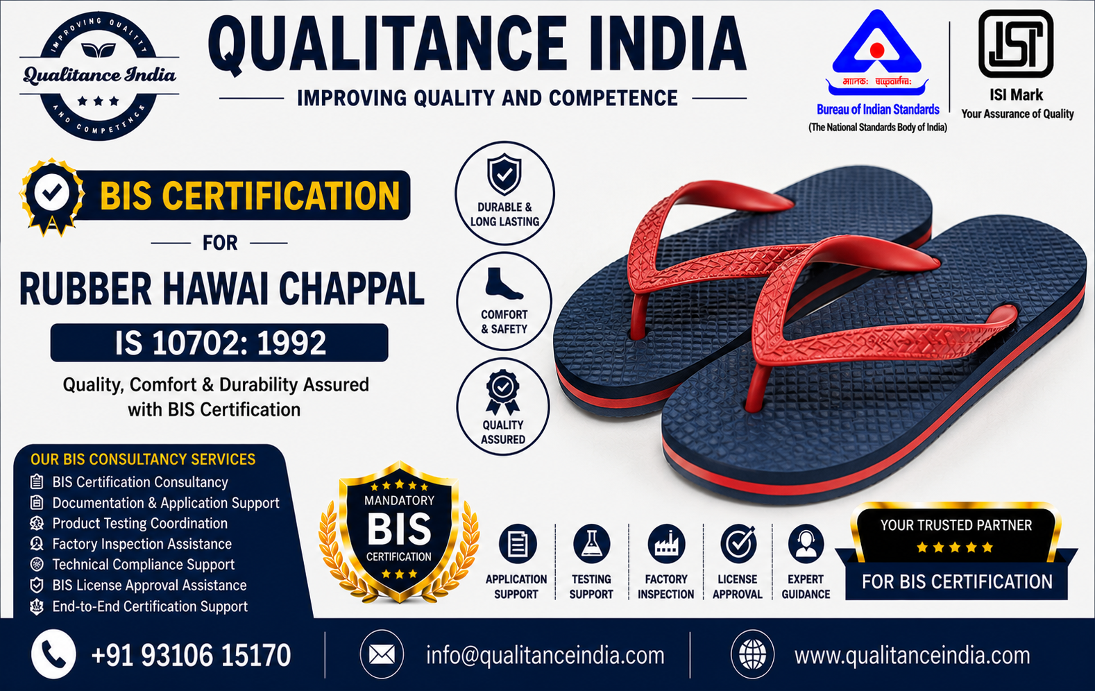 BIS Certification Consultancy for Rubber Hawai Chappal | IS 10702:1992