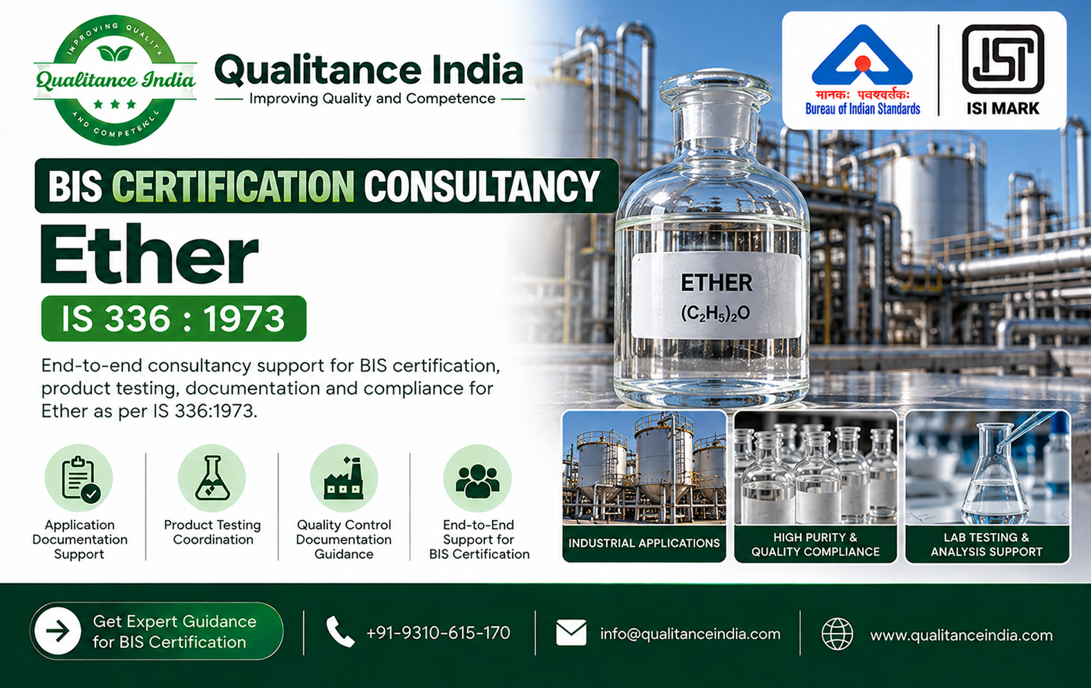 BIS Certification Consultancy  for Ether | IS 336:2021 – Qualitance India