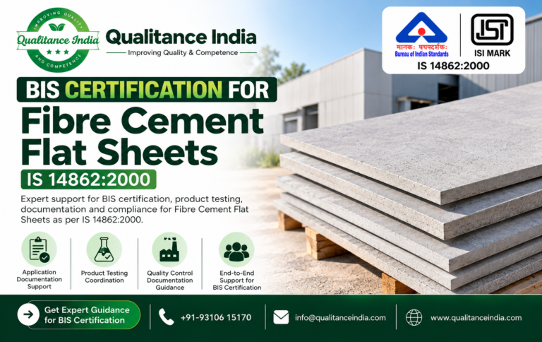 BIS Certification for Fibre Cement Flat Sheets | IS 14862:2000 – Qualitance India