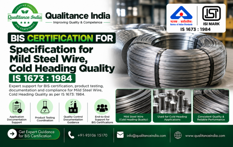 BIS Certification for Mild Steel Wire – Cold Heading Quality | IS 1673:1984 – Qualitance India