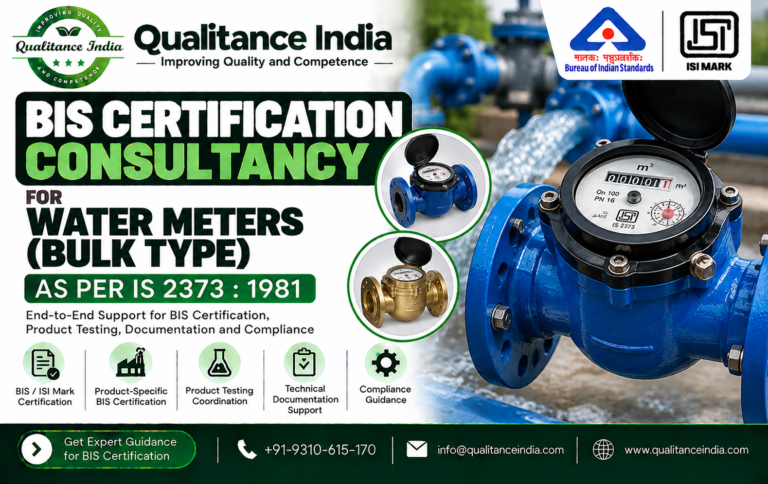 BIS Certification Consultant for Bulk Type Water Meters | IS 2373:1981 | Qualitance India