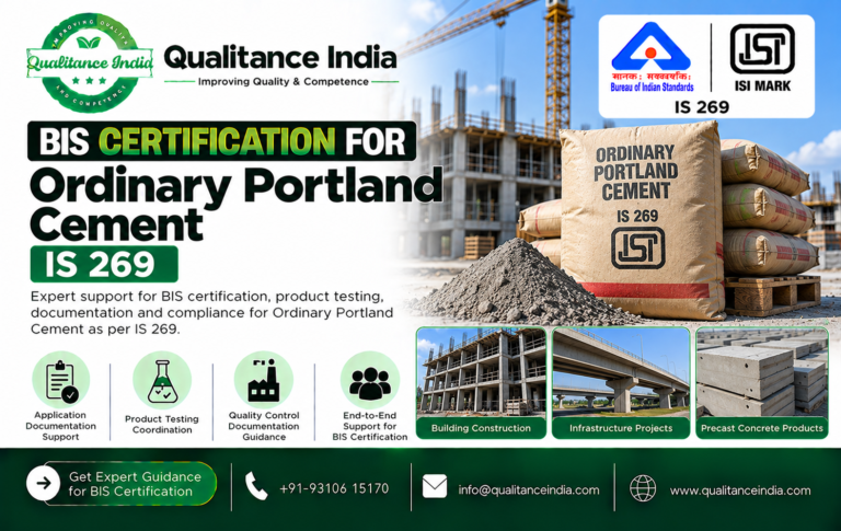 BIS Certification for Ordinary Portland Cement (OPC) | IS 269:2015 – Qualitance India