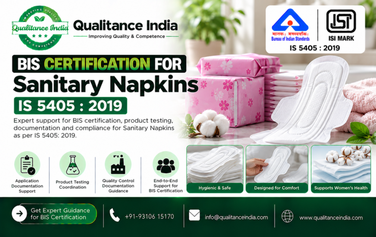 BIS Certification for Sanitary Napkins | IS 5405:2019 — Requirements, Testing and ISI Mark -Qualitance