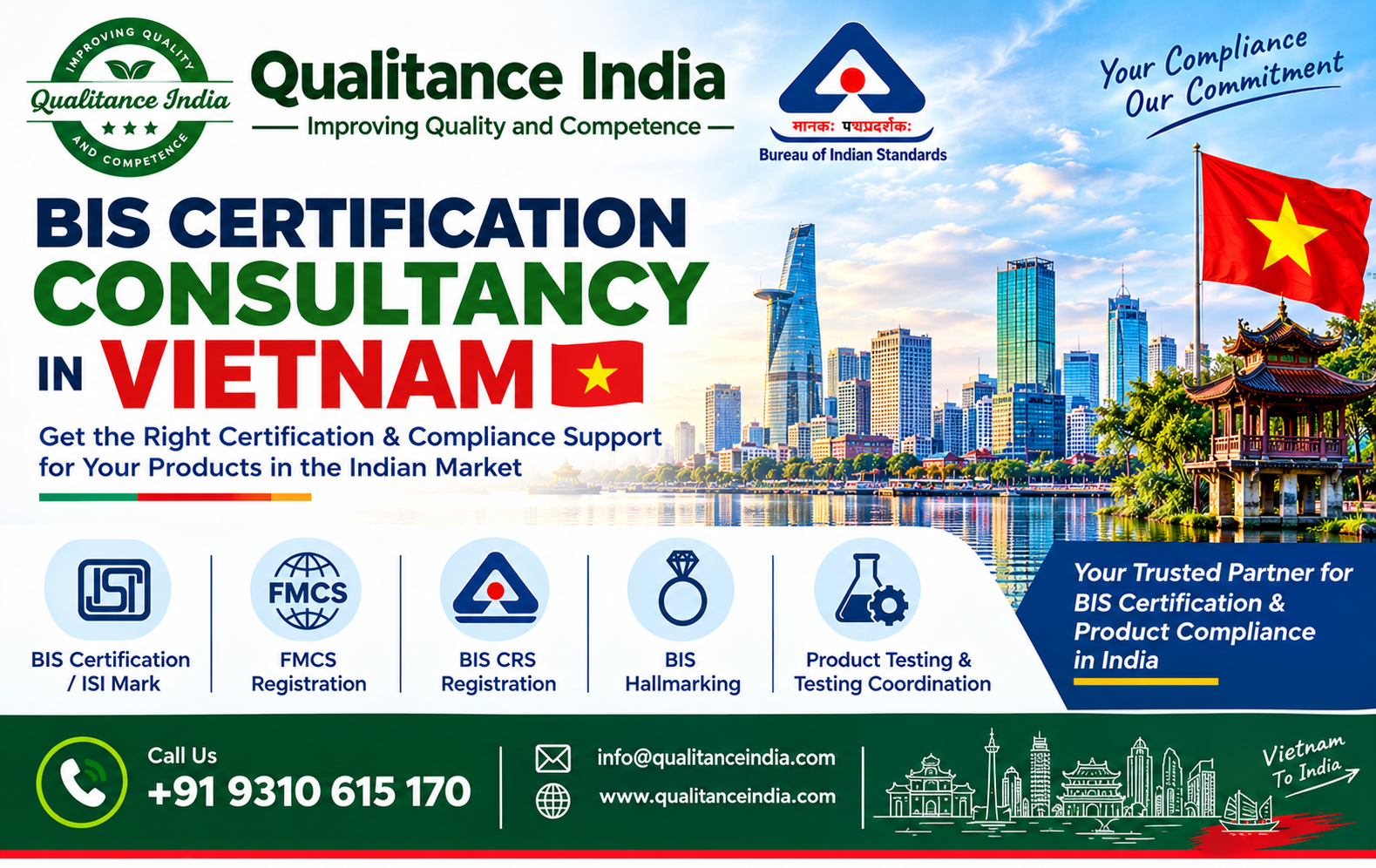 BIS Certification Consultancy in Vietnam | BIS Certification for Vietnamese Manufacturers Exporting Products to India
