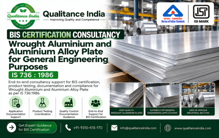 BIS Certification Consultancy for Wrought Aluminium and Aluminium Alloy Plates | IS 736 – Qualitance India