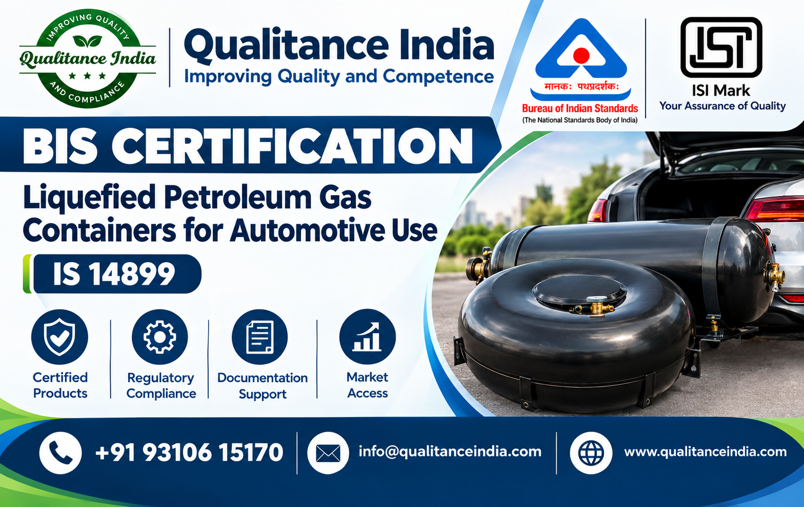 BIS Certification for Liquefied Petroleum Gas (LPG) Containers for Automotive Use – IS 14899:2014