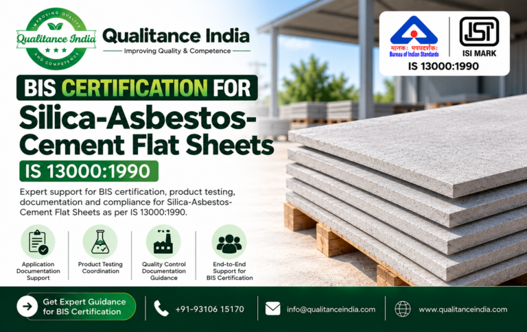 BIS Certification for Silica-Asbestos-Cement Flat Sheets | IS 13000:1990 – Qualitance India
