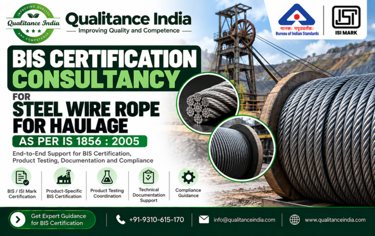 BIS Certification Consultant for Steel Wire Ropes for Haulage Purposes | IS 1856:2021 | Qualitance India