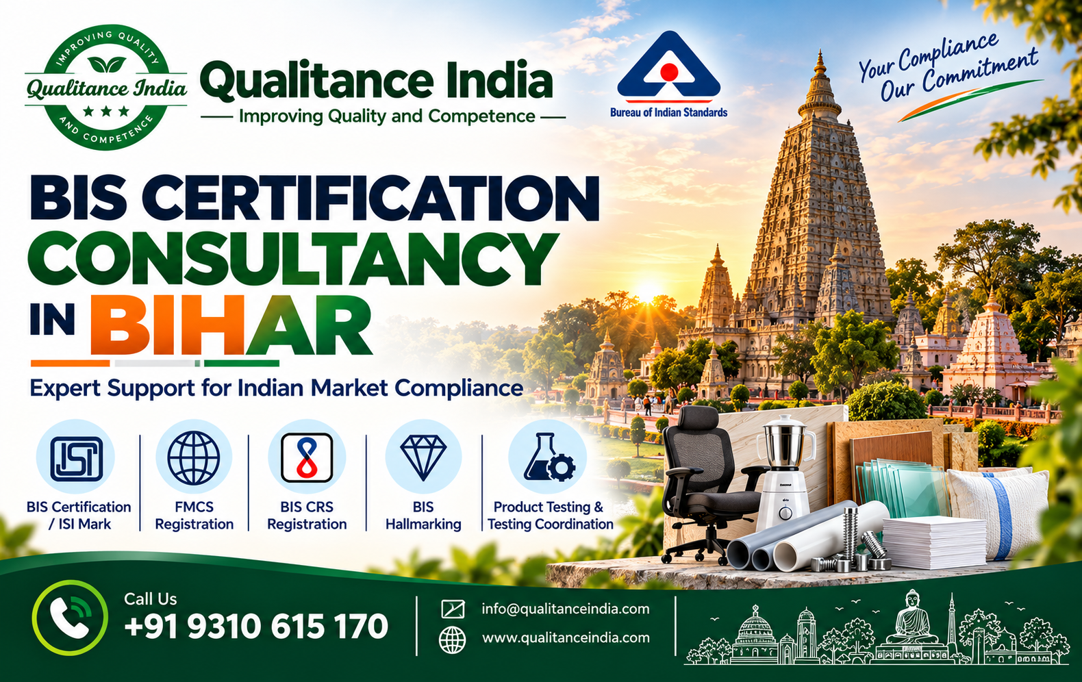 BIS Certification Consultant in Bihar | ISI Mark, CRS, FMCS & Product Compliance