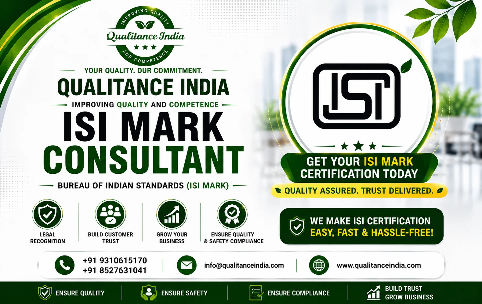 ISI Mark Registration Services | Documentation & Testing Support