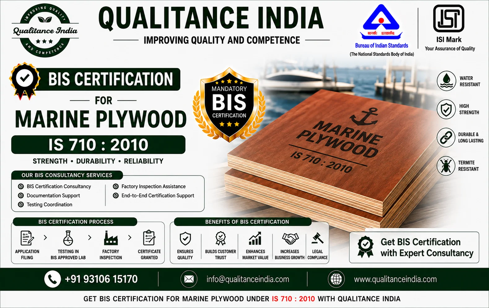 BIS Certification for Marine Plywood as per IS 710:2010 (ISI)