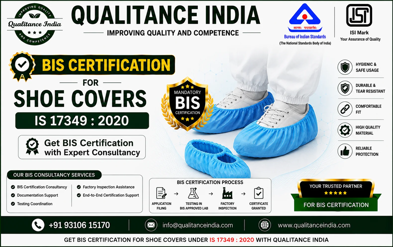 BIS Certification for Shoe Covers | IS 17349:2020 | BIS Consultancy