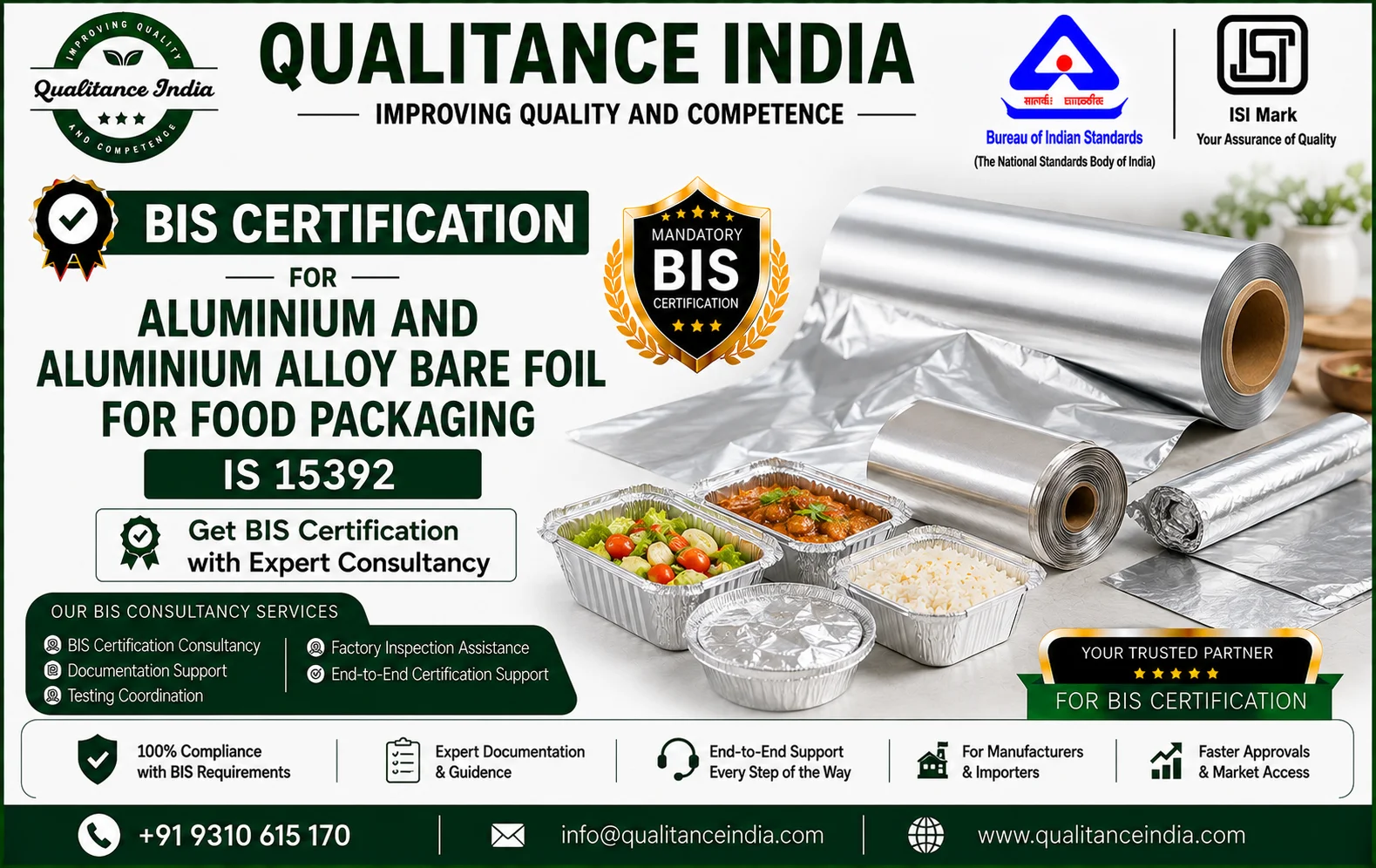 BIS Certification for Aluminium and Aluminium Alloy Bare Foil for Food Packaging | IS 15392:2003