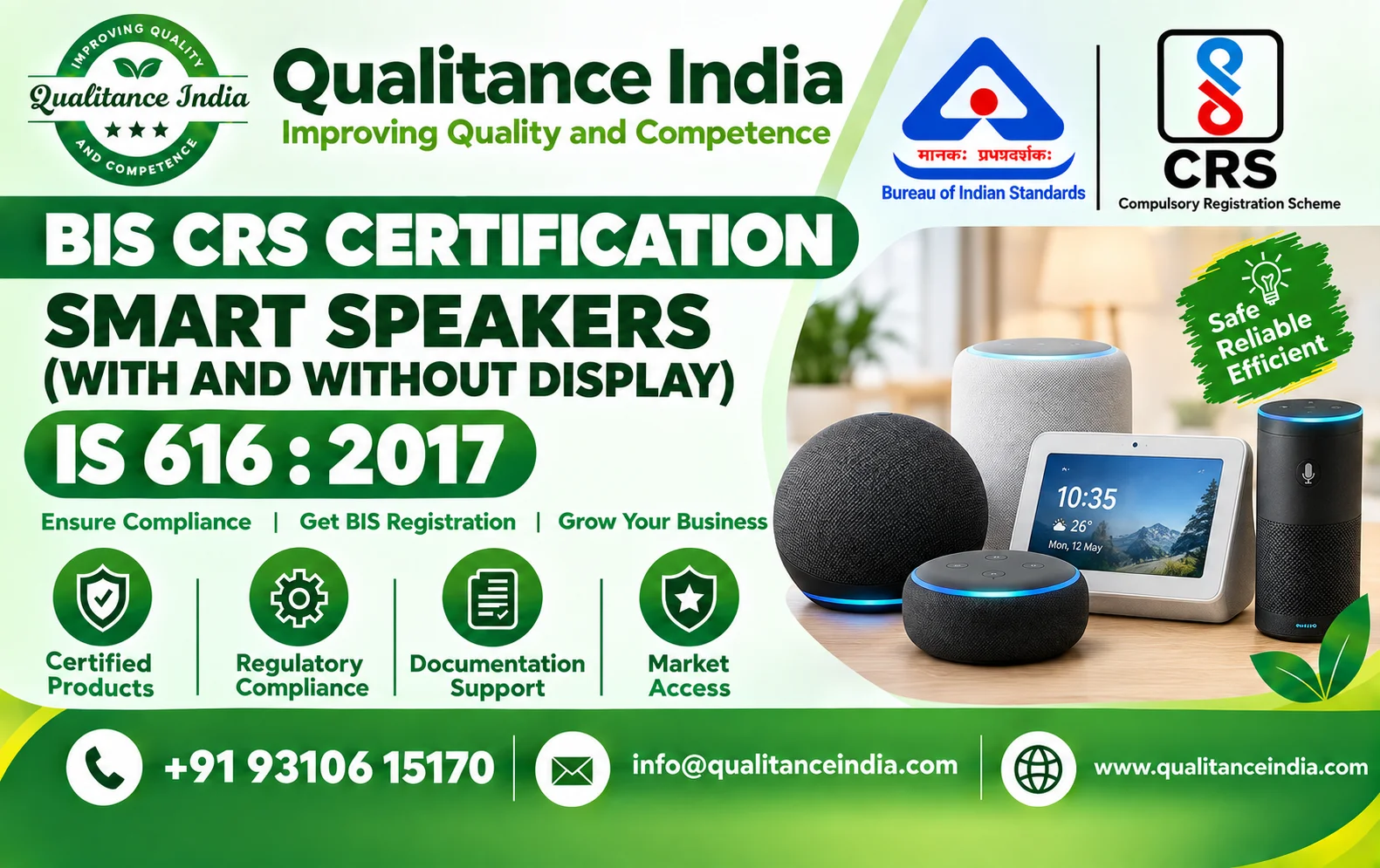 BIS CRS Certification Consultancy for Smart Speakers (With and Without Display)