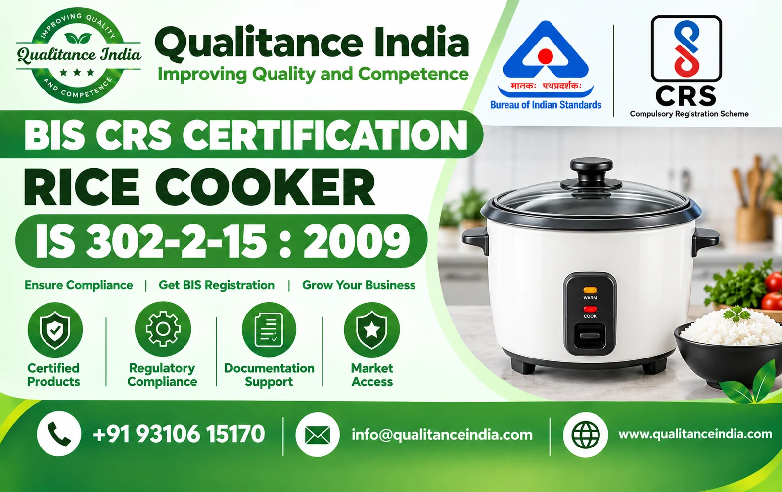BIS CRS Certification for Rice Cooker | IS 302-2-15:2009