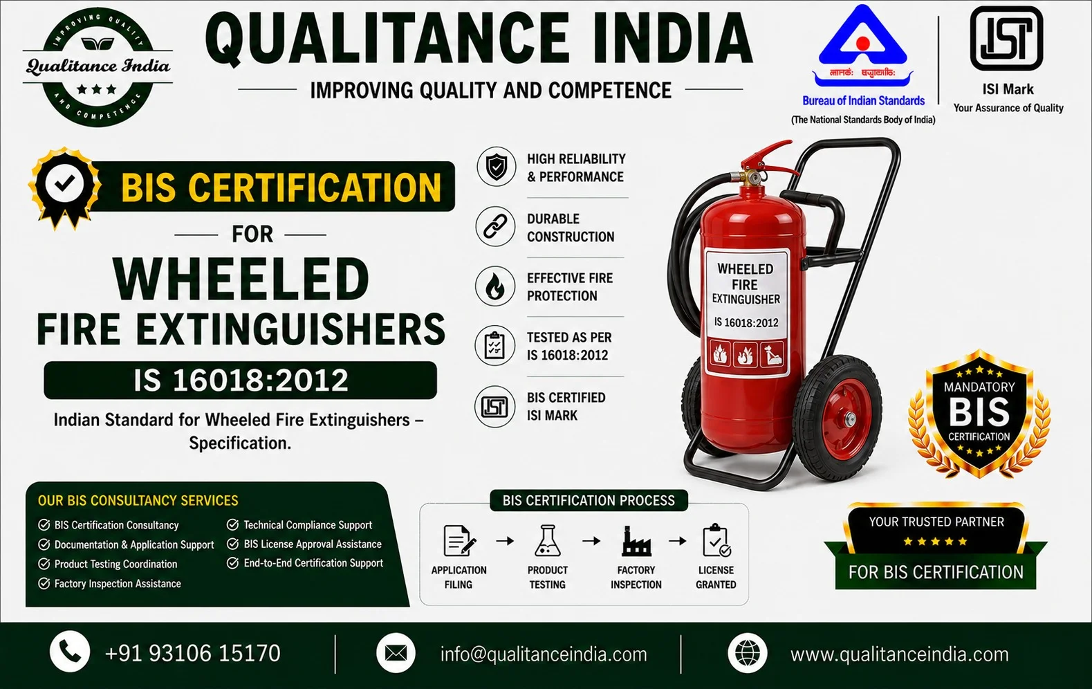 BIS Certification for Wheeled Fire Extinguishers | IS 16018:2012 | BIS Consultancy