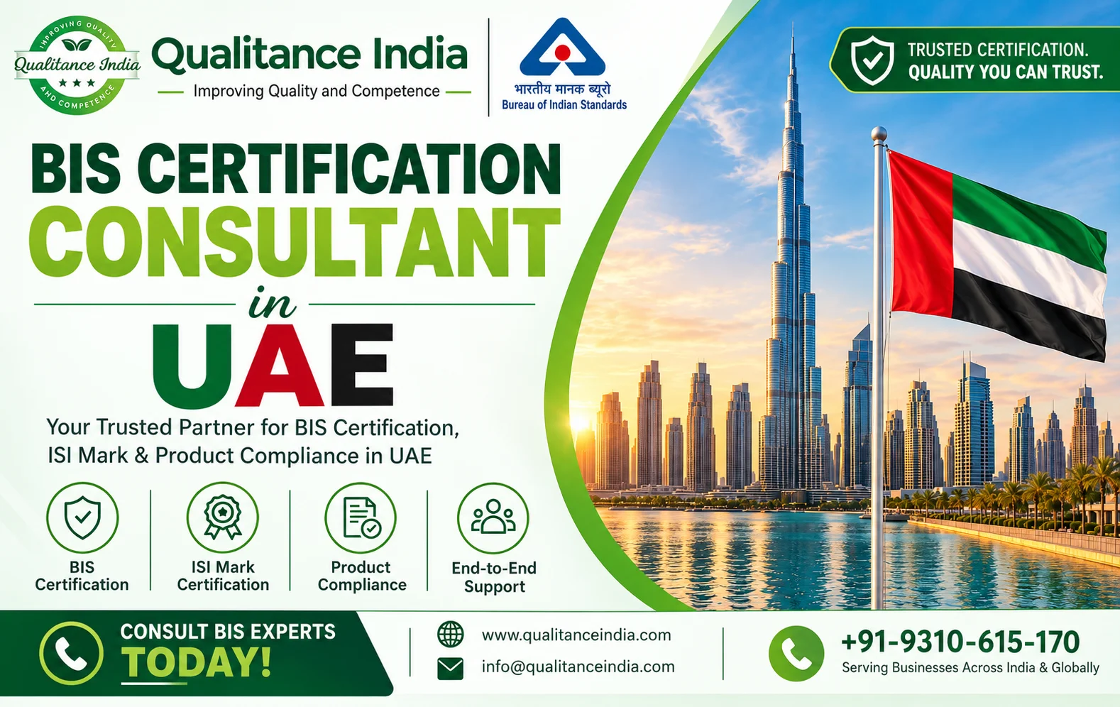 BIS Certification Consultancy in UAE | BIS Certification for UAE Manufacturers Exporting Products to India