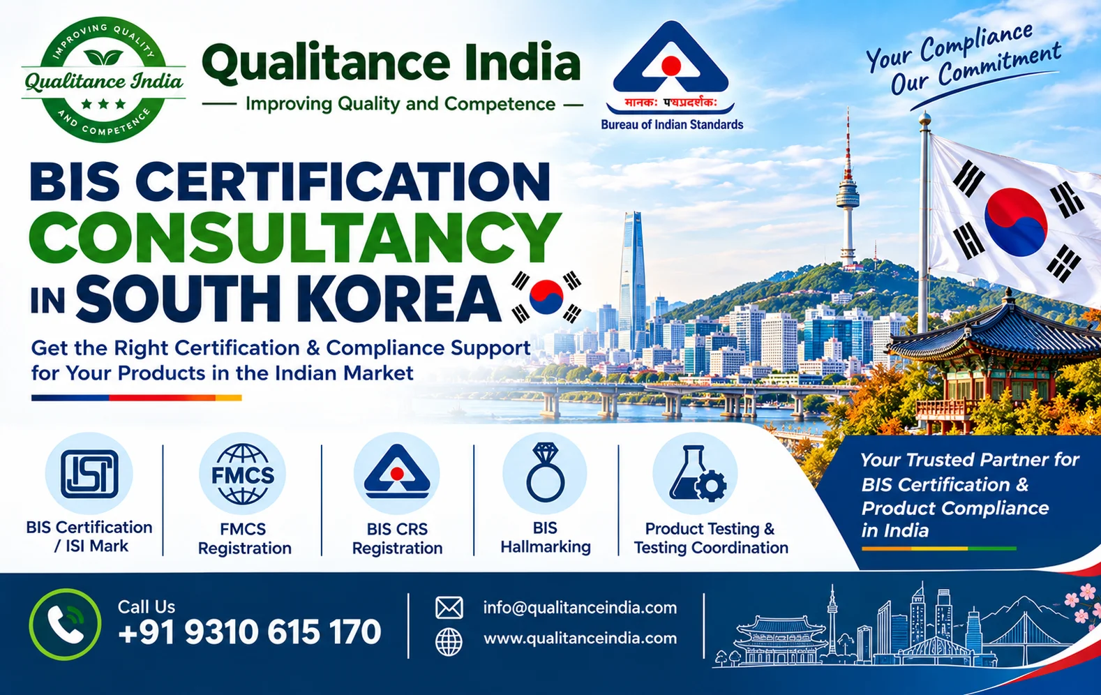 BIS Certification Consultancy in South Korea | BIS Certification for South Korean Manufacturers Exporting Products to India